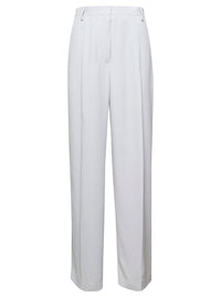 DRIES VAN NOTEN Dries Van Noten Women White Pants With Pressed Crease In Acetate Woman