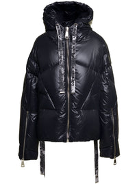 Khrisjoy Women Black 'Puff Khris Iconic' Oversized Down Jacket With Hood In Polyester Woman