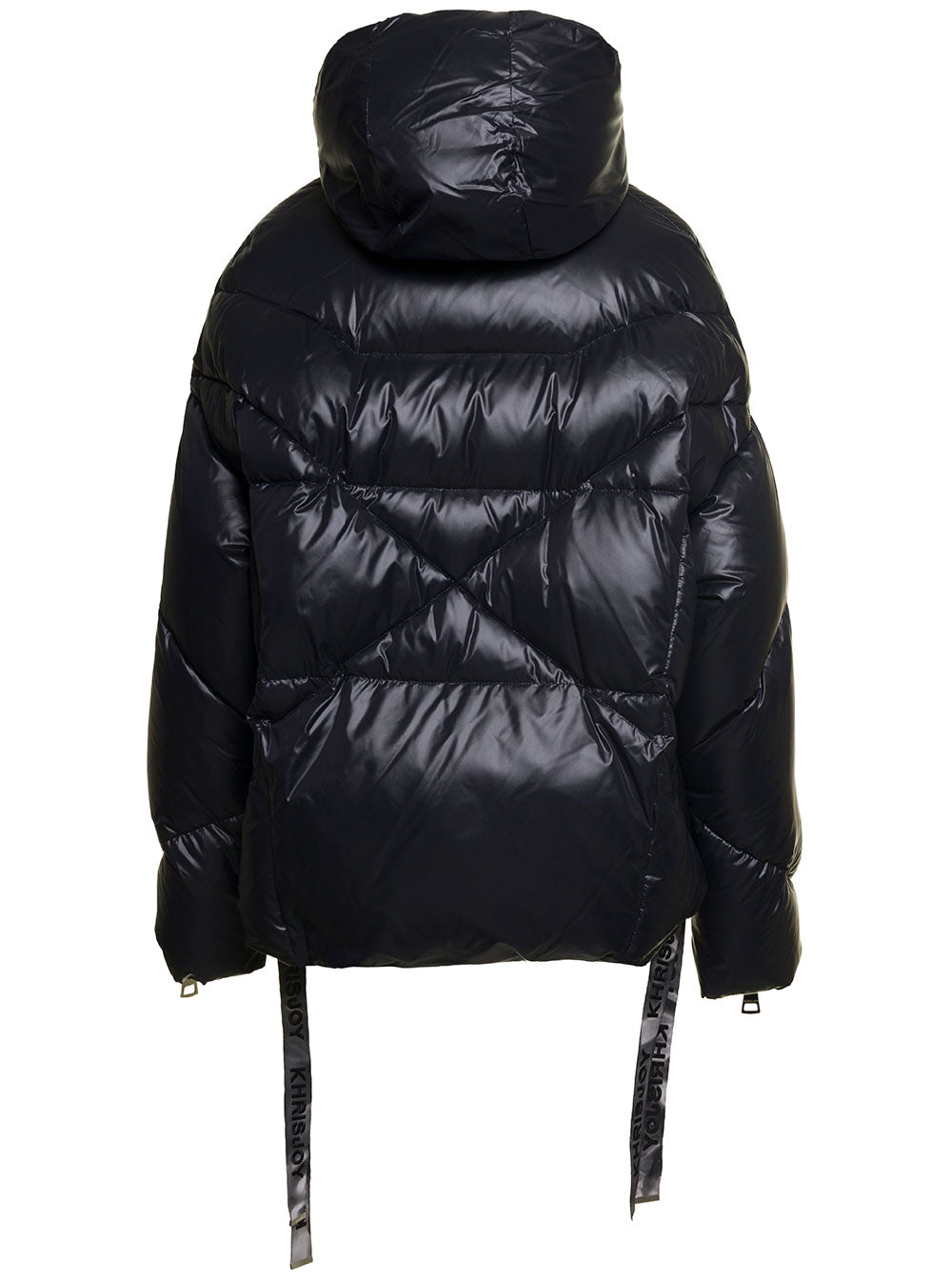 Khrisjoy Women Black 'Puff Khris Iconic' Oversized Down Jacket With Hood In Polyester Woman