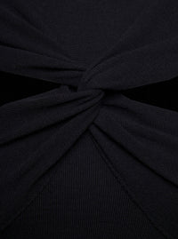 Coperni Women Mini Black Dress With Mock Neck And Twisted Cut-Out In Wool Woman