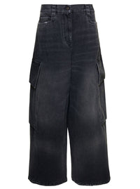 PALM ANGELS Palm Angels Women Bw Wide Denim Parachute