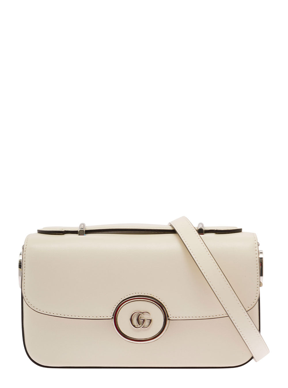 Gucci Women 'Petite Gg' Mini White Shoulder Bag With Double G Detail In Leather Woman