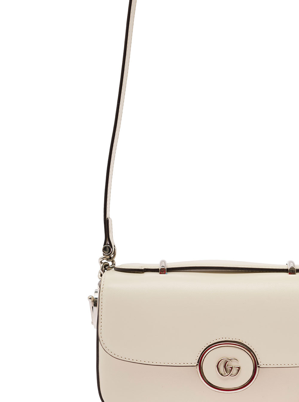 Gucci Women 'Petite Gg' Mini White Shoulder Bag With Double G Detail In Leather Woman