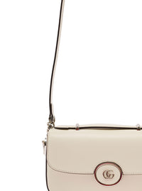 Gucci Women 'Petite Gg' Mini White Shoulder Bag With Double G Detail In Leather Woman