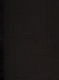 Saint Laurent Men Black Scarf With Jacquard Logo And Fringed Hem In Wool And Silk Man