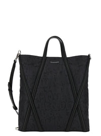 ALEXANDER MCQUEEN Alexander Mcqueen Men 'The Harness' Black Tote Bag With Logo Detail In Nylon Man