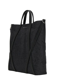 ALEXANDER MCQUEEN Alexander Mcqueen Men 'The Harness' Black Tote Bag With Logo Detail In Nylon Man