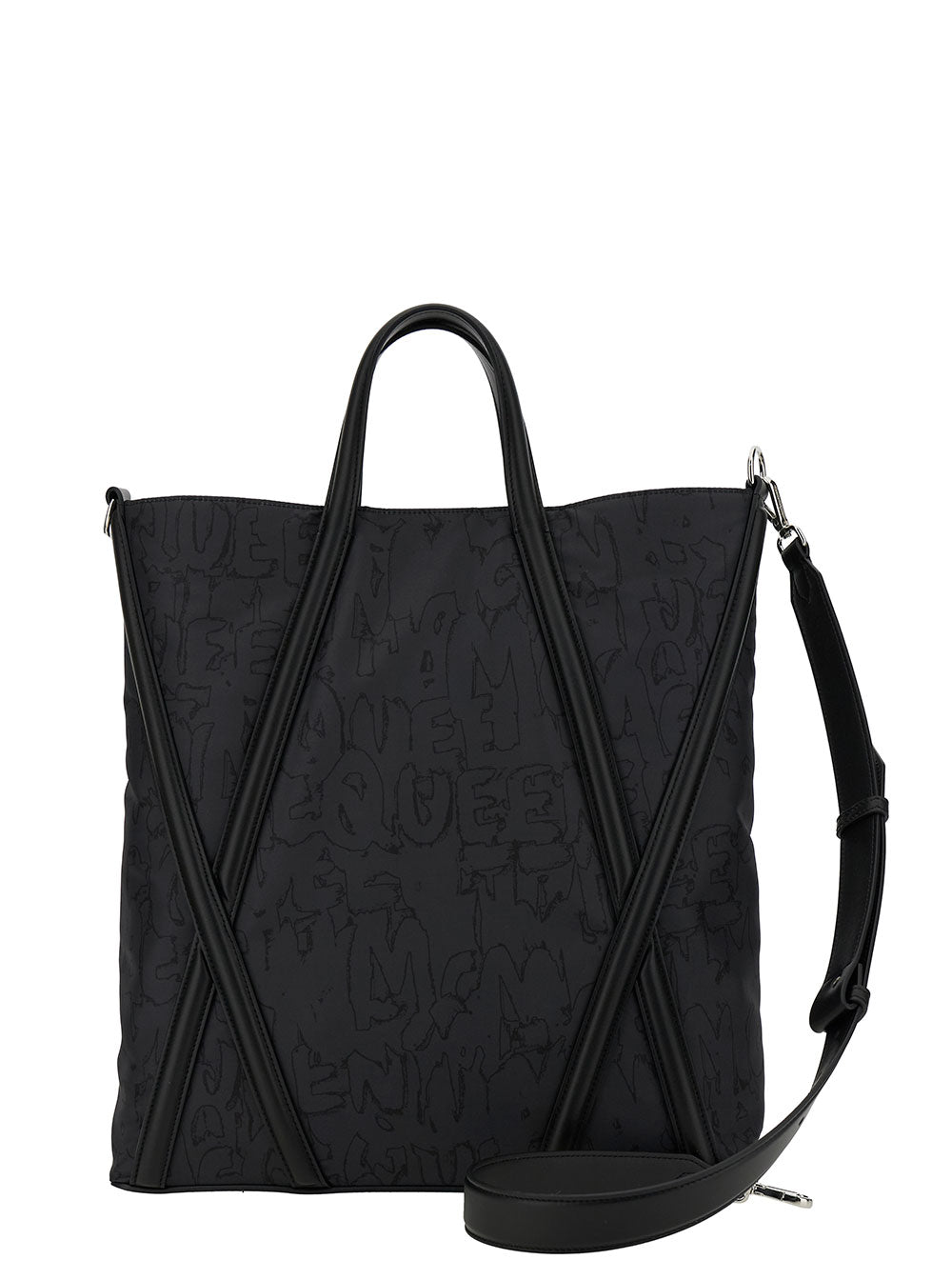 ALEXANDER MCQUEEN Alexander Mcqueen Men 'The Harness' Black Tote Bag With Logo Detail In Nylon Man