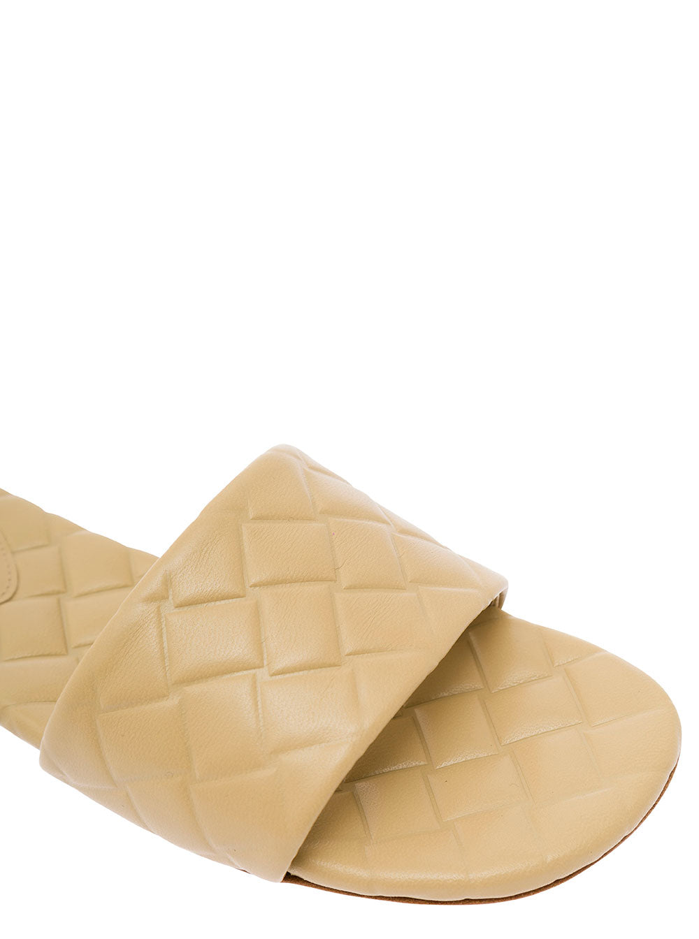 Bottega Veneta Women 'Slide Amy' Beige Sandals With Intreccio Motif In Leather Woman