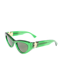 Bottega Veneta Women Bottega Veneta Woman's Angle Cat Eye Green Acetate Sunglasses