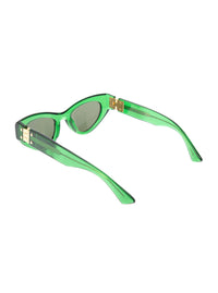 Bottega Veneta Women Bottega Veneta Woman's Angle Cat Eye Green Acetate Sunglasses