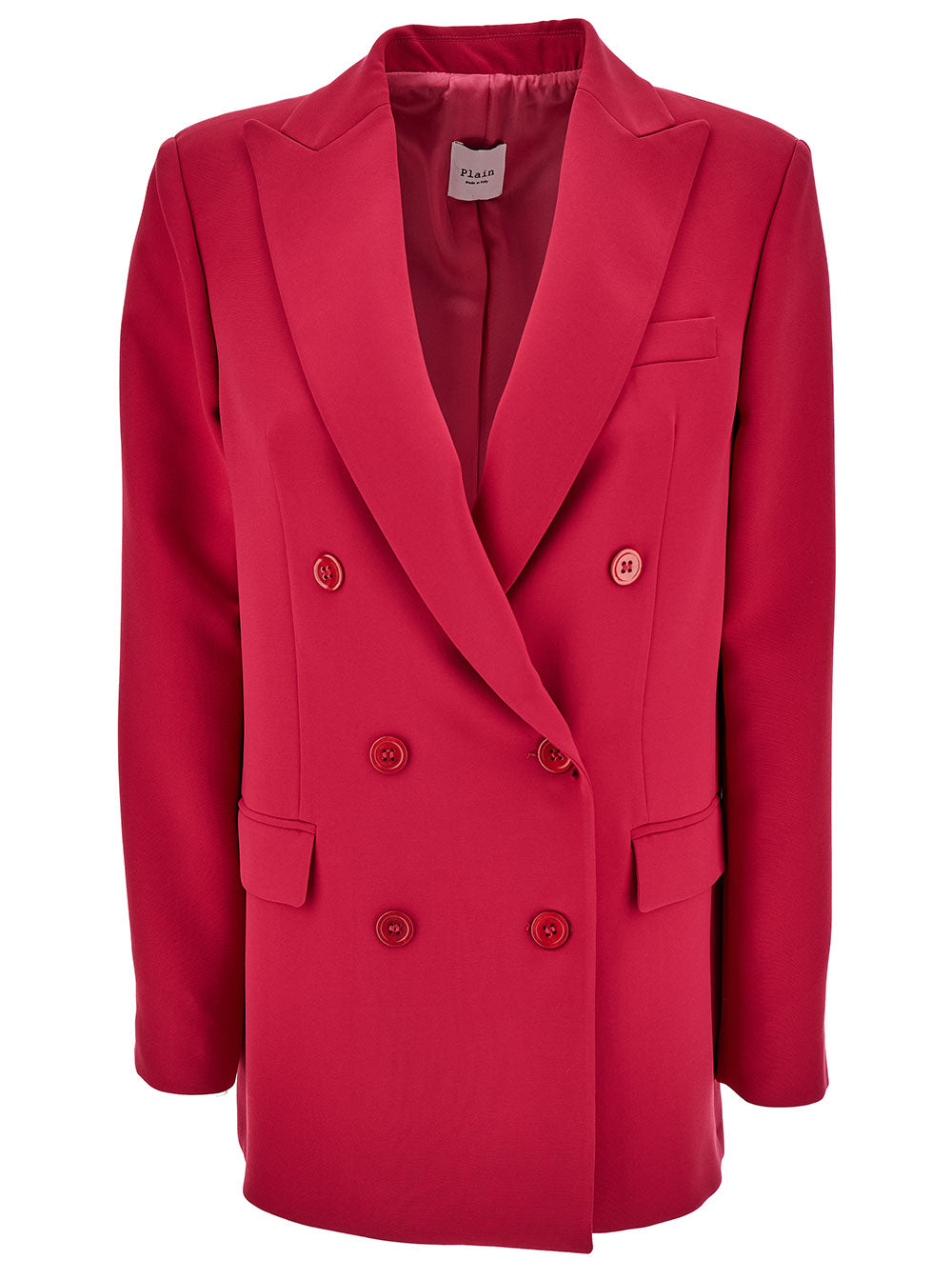 Leplain Women Fuchsia Double-Breasted Jacket With Peaked Revers And Tonal Buttons In Stretch Fabric Woman