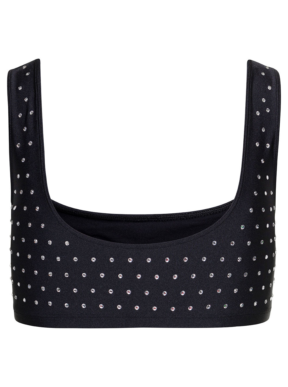 The Andamane Women Black Sports Bra With Crystals In Polyammide Woman
