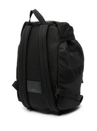 SAINT LAURENT Saint Laurent Men Black Backpack With Tonal Logo Lettering Embroidery In Recycled Nylon Man