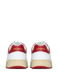 SAINT LAURENT Saint Laurent Men White And Red Low Top Sneakers With Logo Detail In Leather Man