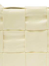 Bottega Veneta Men 'Candy Cassette' White Mini Shoulder Bag Intreccio Design In Leather Man