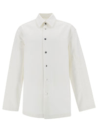 Jil Sander Men White Shirt With Embossed Logo In Denim Man