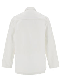 Jil Sander Men White Shirt With Embossed Logo In Denim Man
