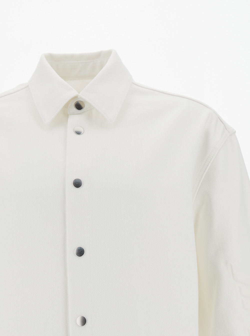 Jil Sander Men White Shirt With Embossed Logo In Denim Man