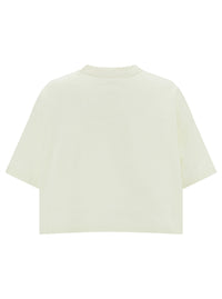 Bottega Veneta Women White Crop T-Shirt With Patch Pockets In Cotton Woman