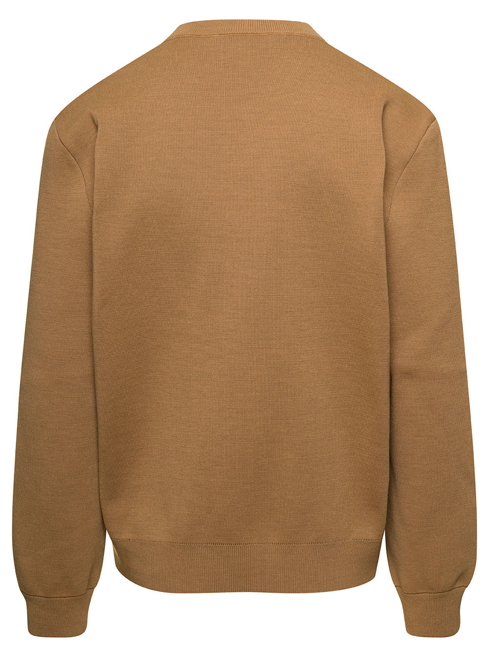 Gucci Men Beige Sweater With Interlocking G And V Neck In Wool Man