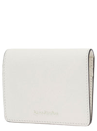 ACNE STUDIOS Acne Studios Men White Card-Holder With Embossed Logo In Hammered Leather Man