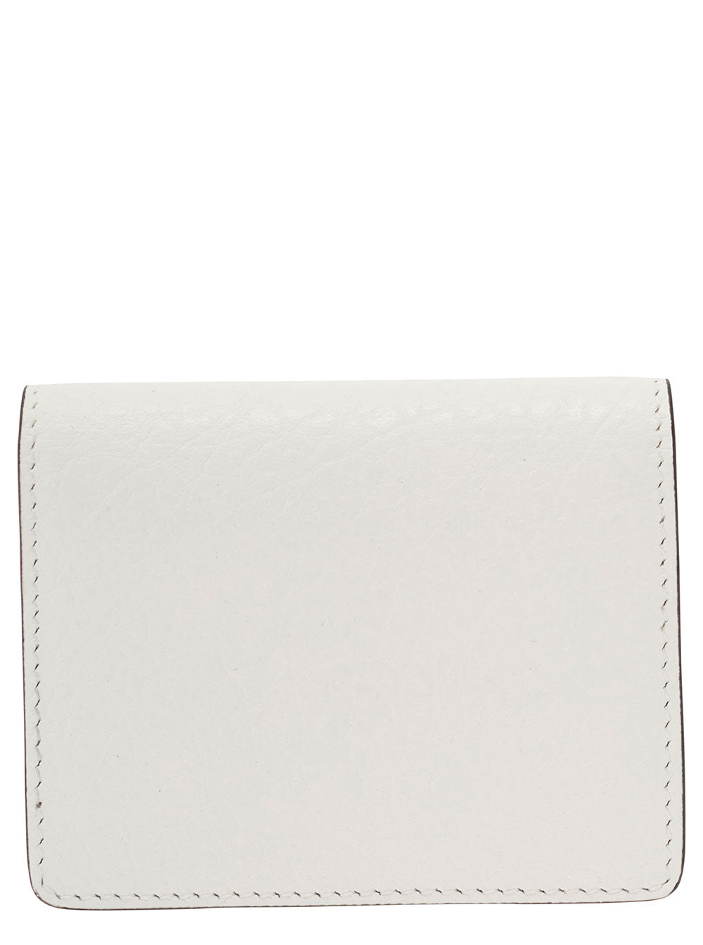 ACNE STUDIOS Acne Studios Men White Card-Holder With Embossed Logo In Hammered Leather Man