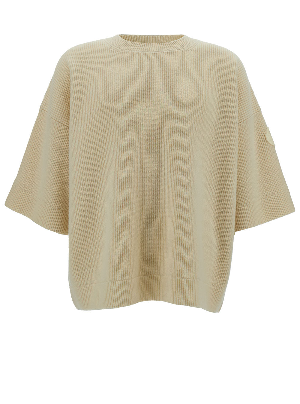 MONCLER GENIUS Moncler Genius Men Beige Ribbed Sweater With Moncler X Roc Nation By Jay-Z Patch In Wool Man