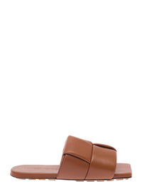 BOTTEGA VENETA Bottega Veneta Women Brown Flat Mules With Padded Intreccio Band In Leather Woman