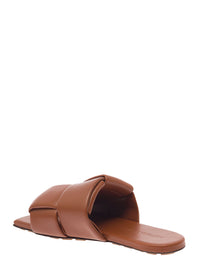 BOTTEGA VENETA Bottega Veneta Women Brown Flat Mules With Padded Intreccio Band In Leather Woman