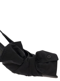 Balenciaga Women Black Slingback Pumps With Knot Detail In Leather And Cotton Woman