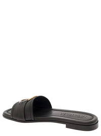 MONCLER Moncler Women 'Bell' Black Slide With Heel In Leather Woman