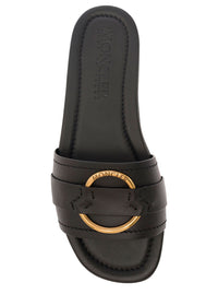 MONCLER Moncler Women 'Bell' Black Slide With Heel In Leather Woman