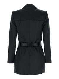 SAINT LAURENT Saint Laurent Women Black Double-Breasted Jacket In Cotton Woman