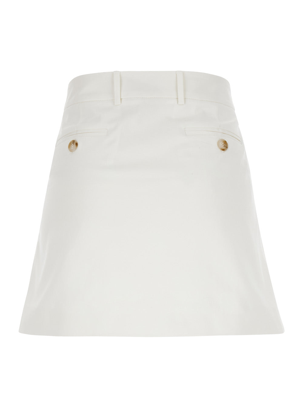 Leplain Women White Mini Pleated Skirt With Belt Loops In Fabric Woman