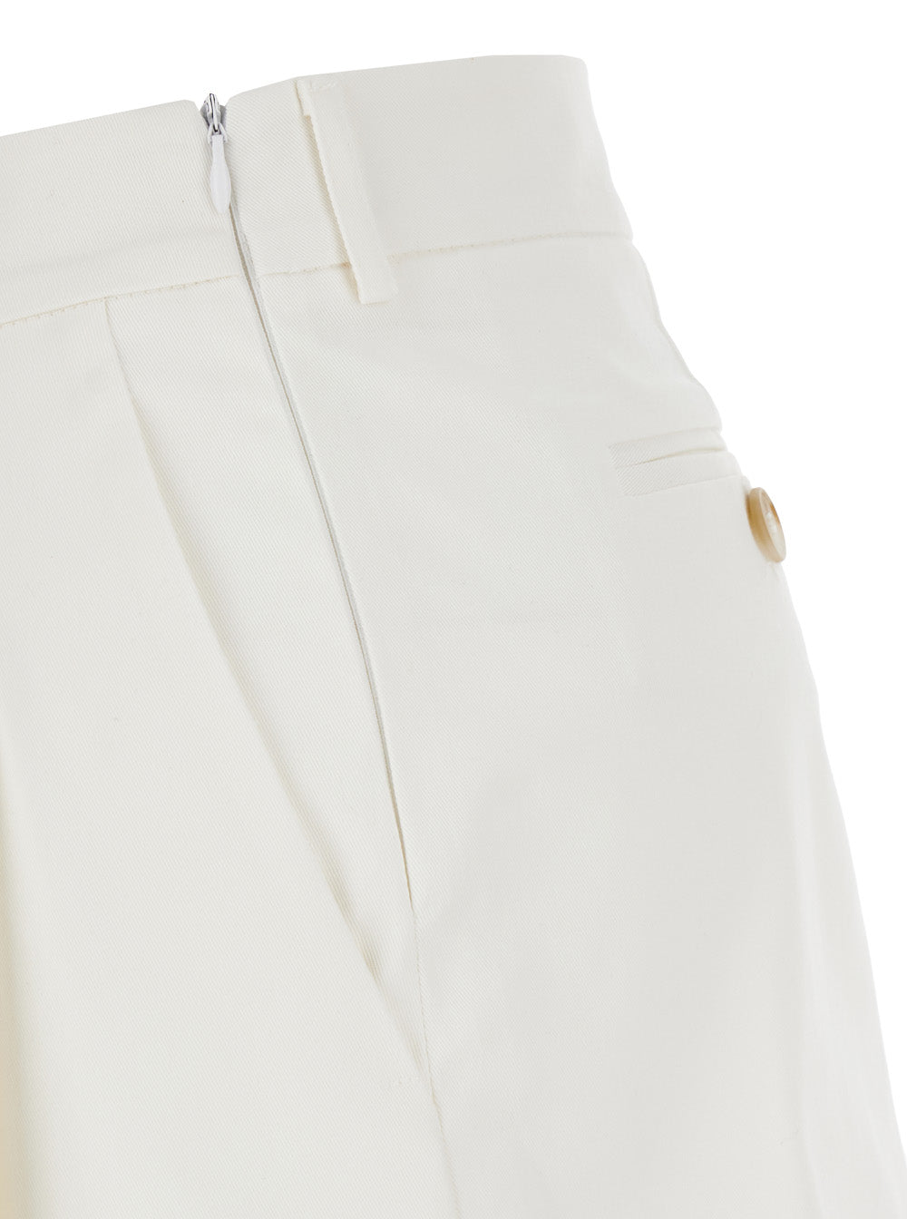 Leplain Women White Mini Pleated Skirt With Belt Loops In Fabric Woman