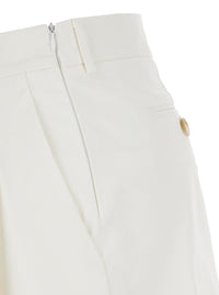 Leplain Women White Mini Pleated Skirt With Belt Loops In Fabric Woman