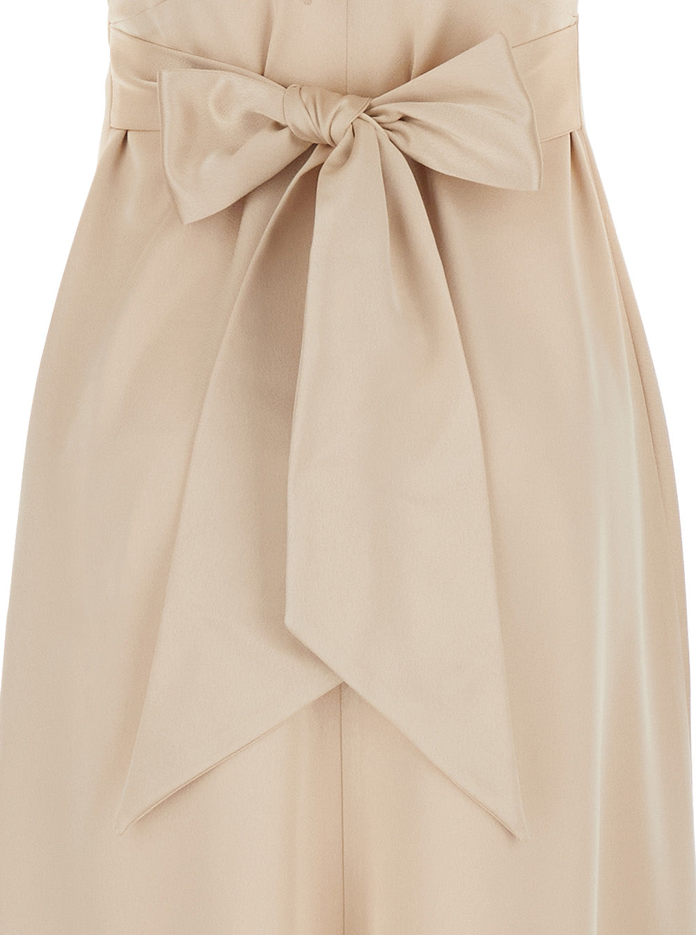 Leplain Women Long Beige Dress With Bow At The Back In Fabric Woman