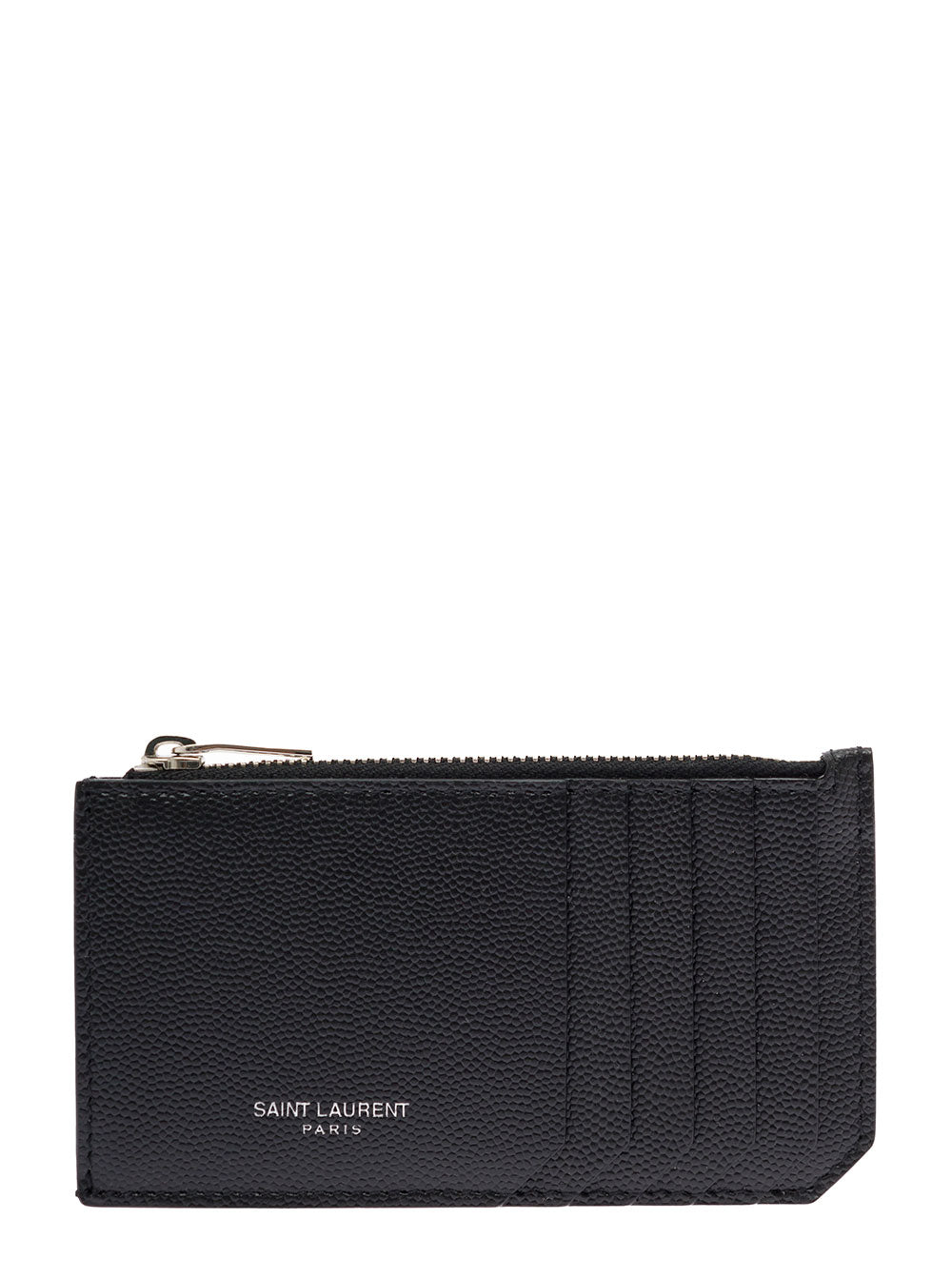 Saint Laurent Men Saint Laurent Man's Black Leather Card Holder