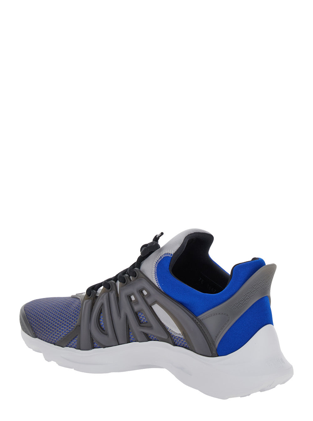 FENDI Fendi Men 'Fendi Tag' Blue Sneakers With Logo In Techno Mesh Man