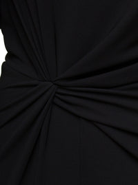 Saint Laurent Women Black One-Shoulder Jumpsuit With Side Gathering In Jersey Woman
