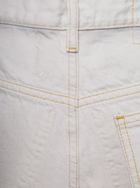 Maison Margiela Women White 5-Pocket Style Straight Jeans With Contrasting Stitching In Cotton Denim Woman