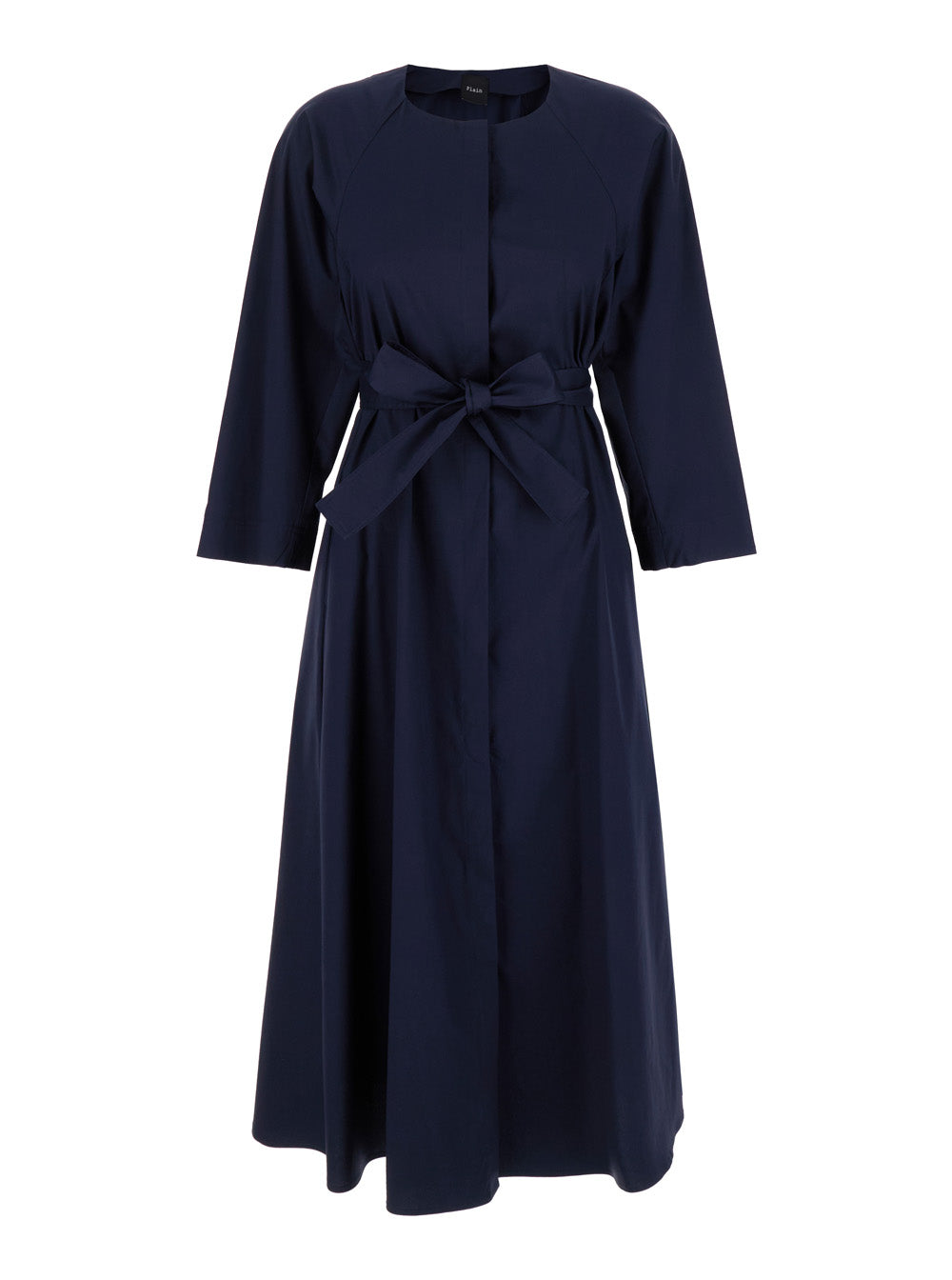 Leplain Women Long Blue Dress With Belt In Fabric Woman