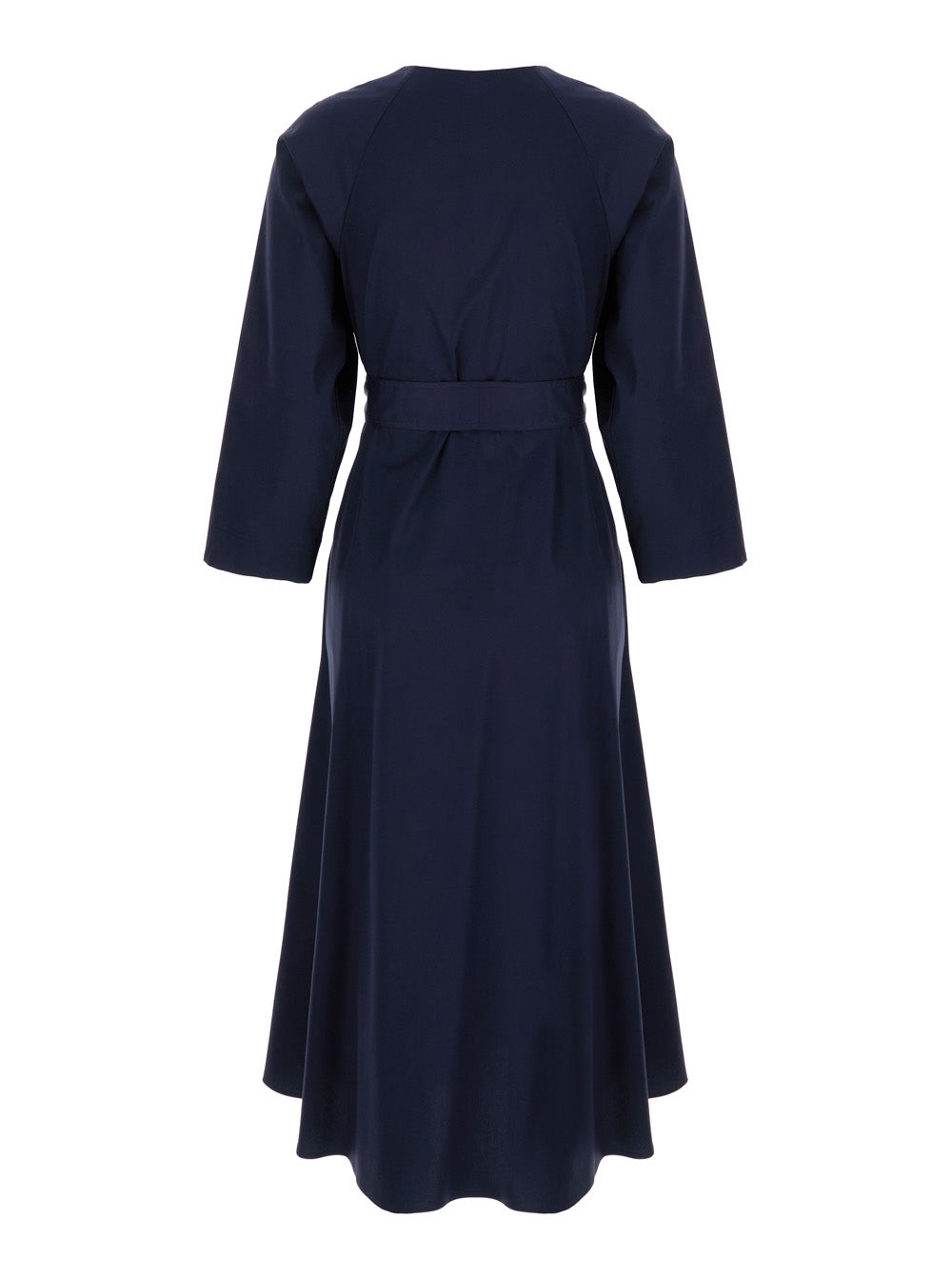Leplain Women Long Blue Dress With Belt In Fabric Woman