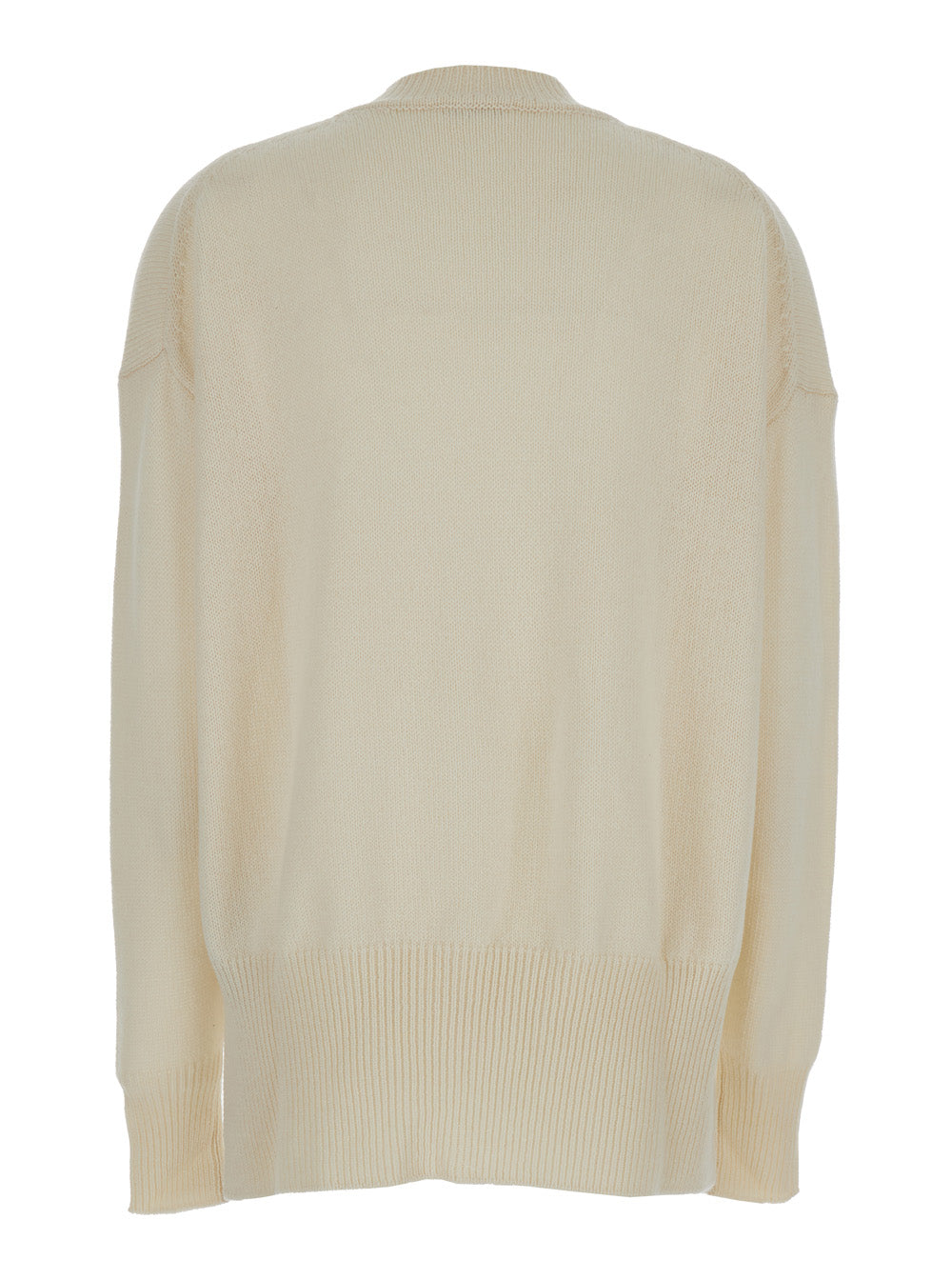 JIL SANDER Jil Sander Women Beige Ribbed Pullover In Cashmere Woman
