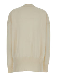 JIL SANDER Jil Sander Women Beige Ribbed Pullover In Cashmere Woman