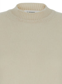 JIL SANDER Jil Sander Women Beige Ribbed Pullover In Cashmere Woman