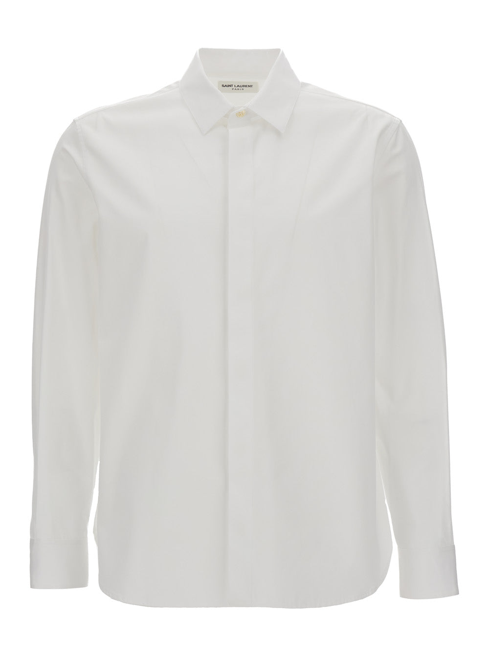 SAINT LAURENT Saint Laurent Men White Pointed Collar Long Sleeve Shirt In Cotton Man