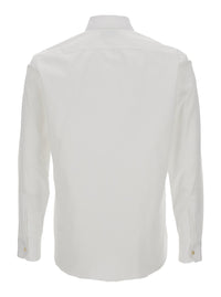 SAINT LAURENT Saint Laurent Men White Pointed Collar Long Sleeve Shirt In Cotton Man