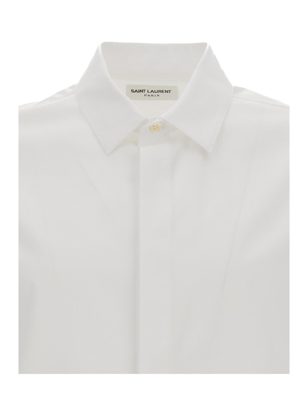 SAINT LAURENT Saint Laurent Men White Pointed Collar Long Sleeve Shirt In Cotton Man